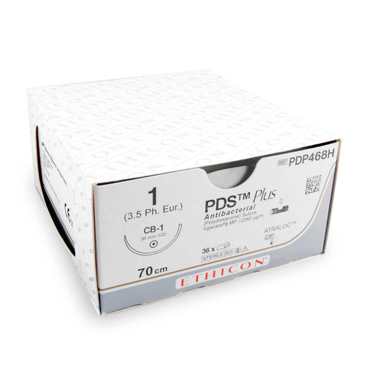Ethicon Hechtdraad PDS Plus (PDP468H, USP 1, EP-4, CP-1, 0.5, 70 cm) - 36 stuks