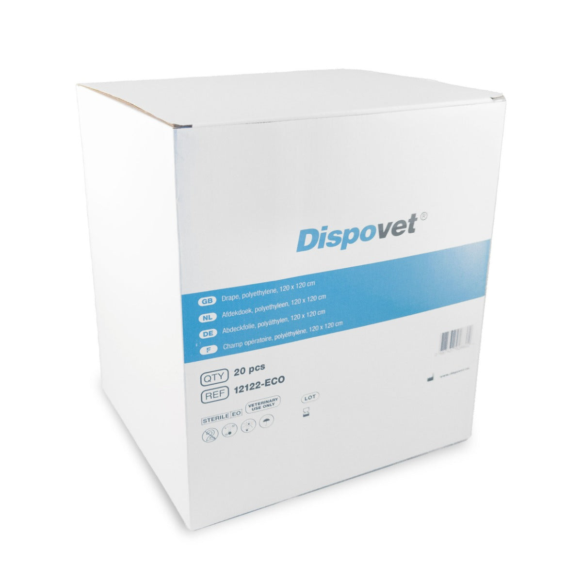 Dispovet - 1 Laags Afdekdoek Steriel (Groen, Poly-Ethyleen, 120 x 120 cm) - 20 stuks