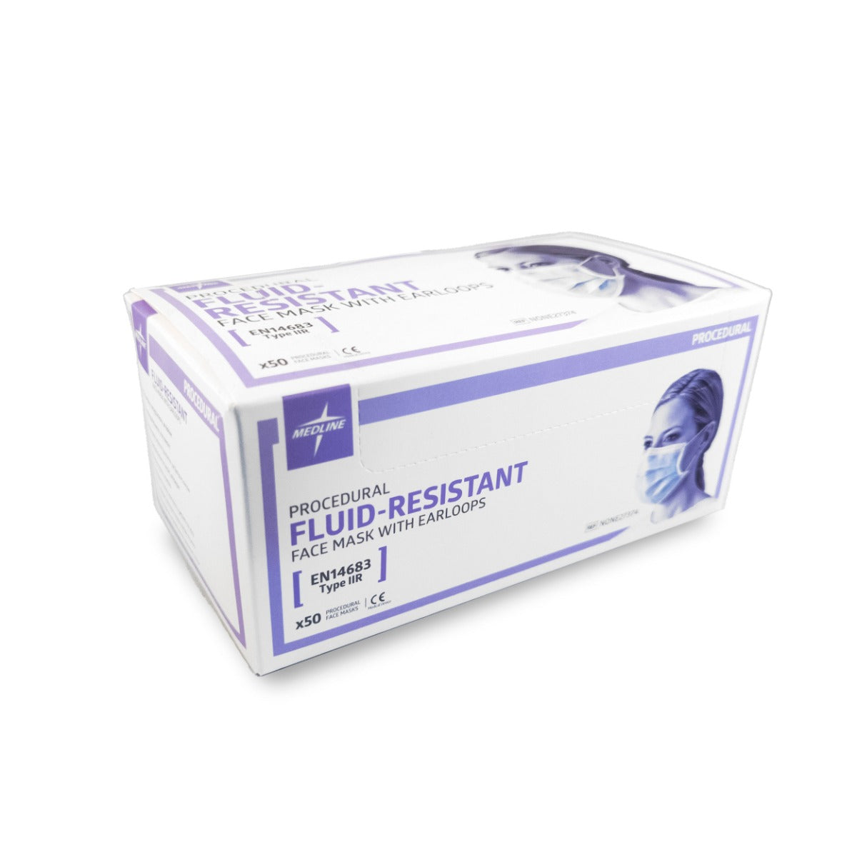 Masque facial Medline avec boucles auriculaires élastiques - 50 unités
