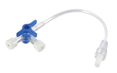 Three-way stopcock Blue (+10 cm) - 25 pieces