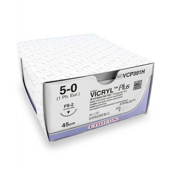 Hechtdraad Vicryl Plus (USP 5-0, 45cm, FS-2, VCP391H) 36 stuks | Ethicon