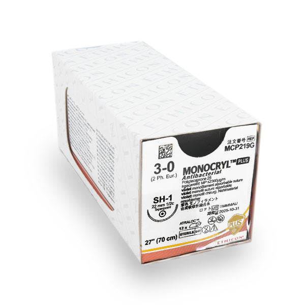 Hechtdraad Monocryl+ (Y219H, 3-0, 70cm, SH1-Plus) 36 stuks | Ethicon