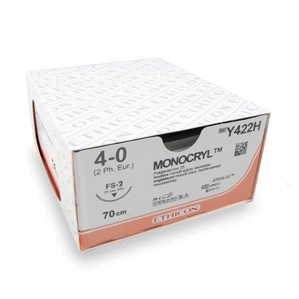 Ethicon Suture Monocryl (Y422H, 4-0, FS-2) - 36 pieces